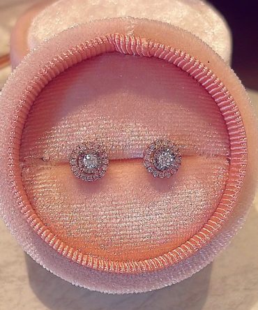 Cicily Round Halo Diamond Earrings