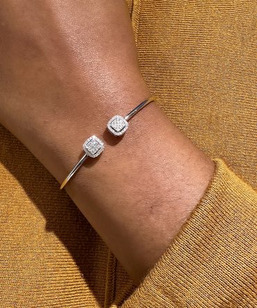 Olivia Diamond Cushion Cuff Bangle