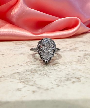 Ava Pear Moissanite-Diamond Engagement Ring