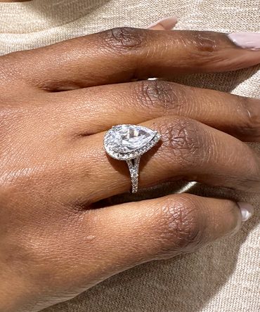 Freya Pear Moissanite-Diamond Engagement Ring
