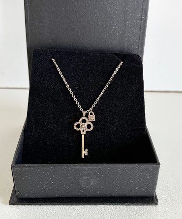 Luna Lock and Key Diamond Necklace