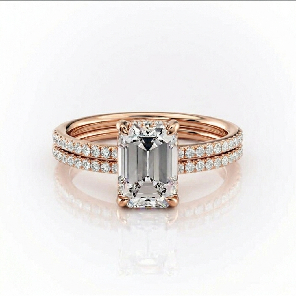 Georgette Lab Diamond Bridal Ring Set - Image 4