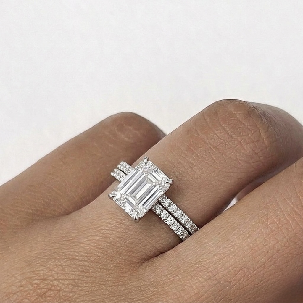 Georgette Lab Diamond Bridal Ring Set - Image 2