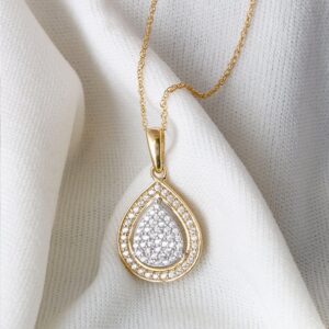 Alita Cluster Pear Diamond Necklace