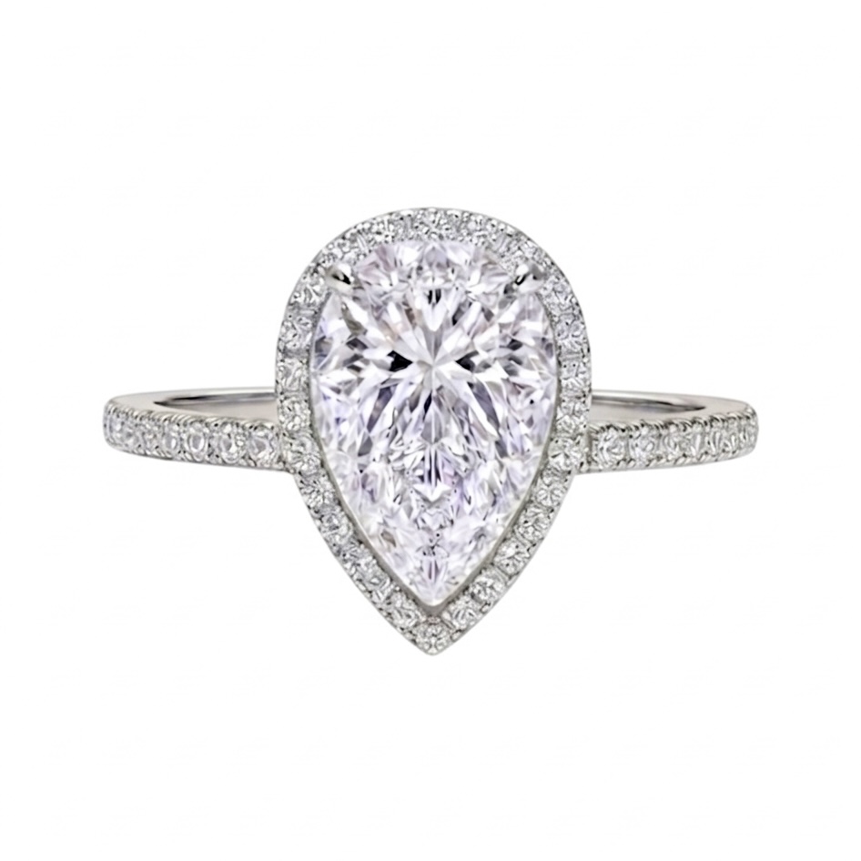 Ava Pear Lab-Diamond Engagement Ring
