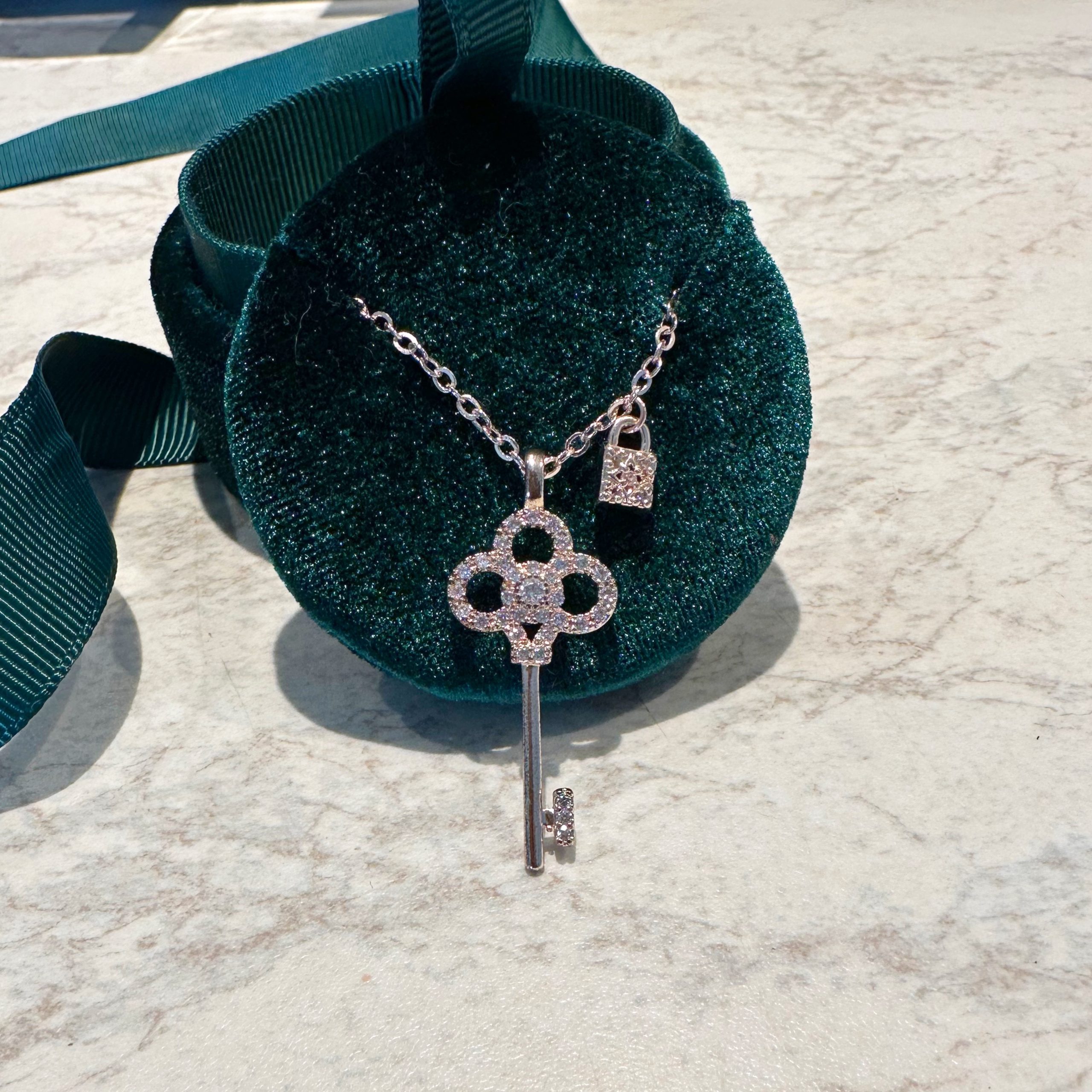 Luna Lock and Key Diamond Necklace - Image 2