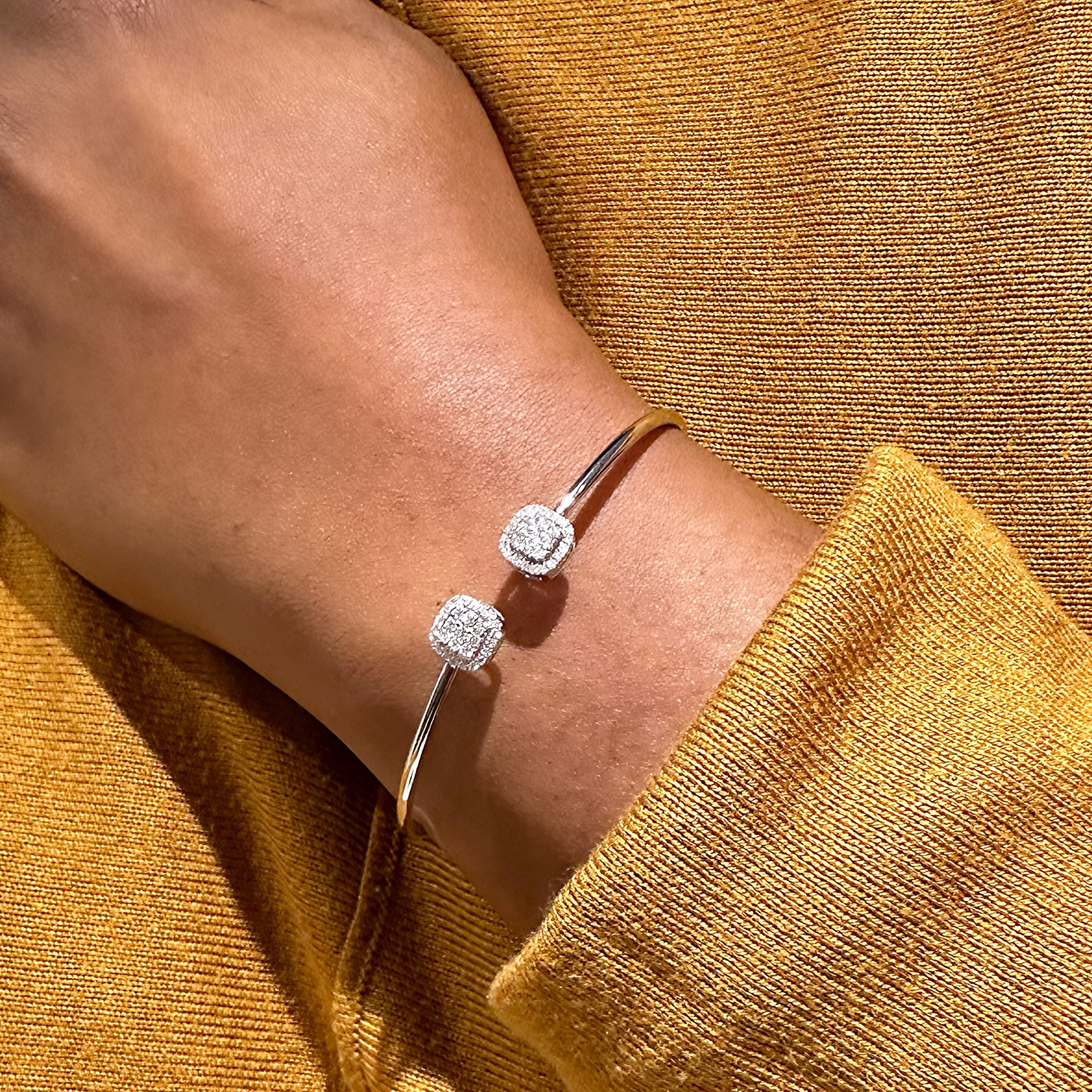 Olivia Diamond Cushion Cuff Bangle - Image 6