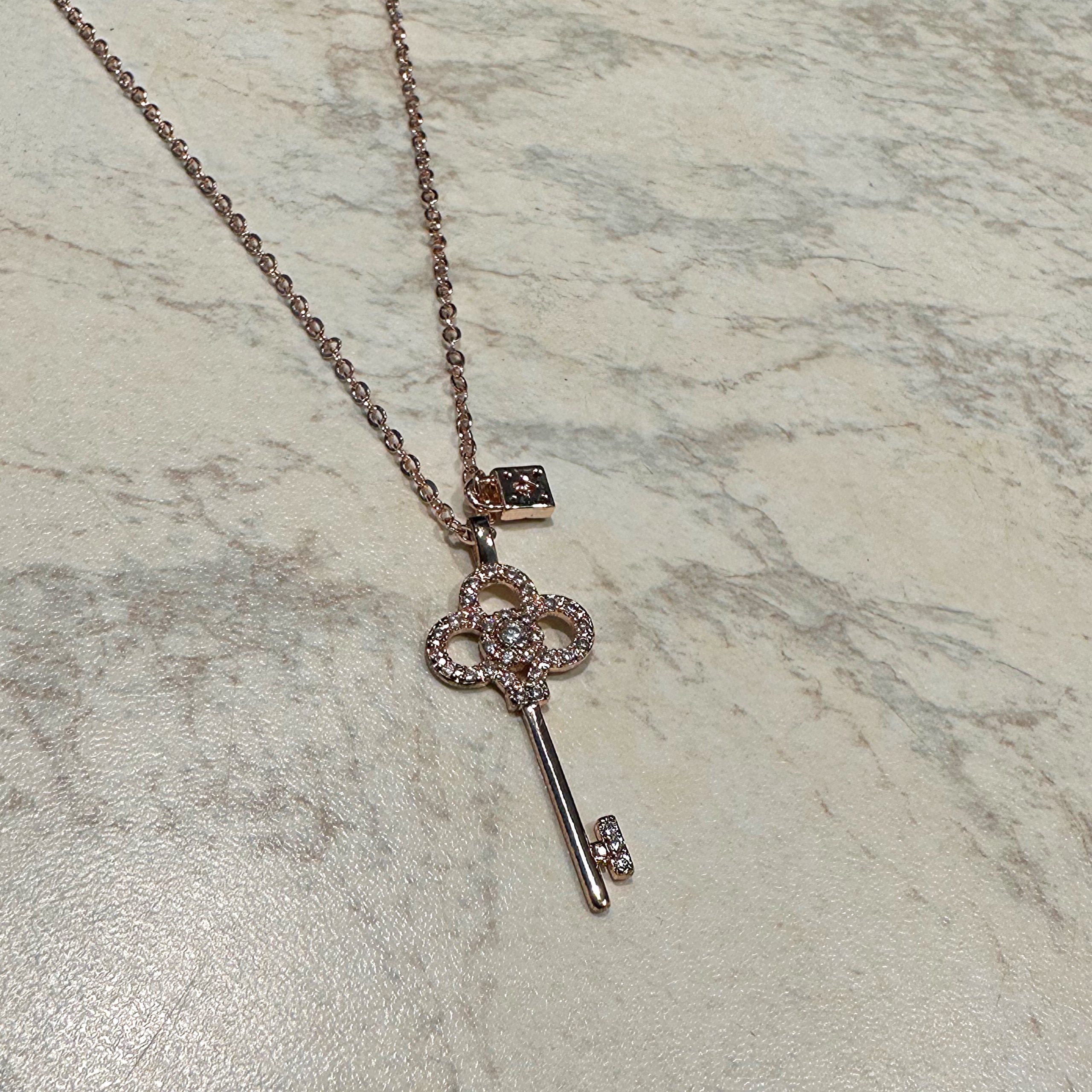 Luna Lock and Key Diamond Necklace - Image 7