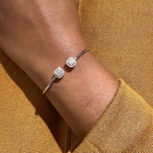 Olivia Diamond Cushion Cuff Bangle