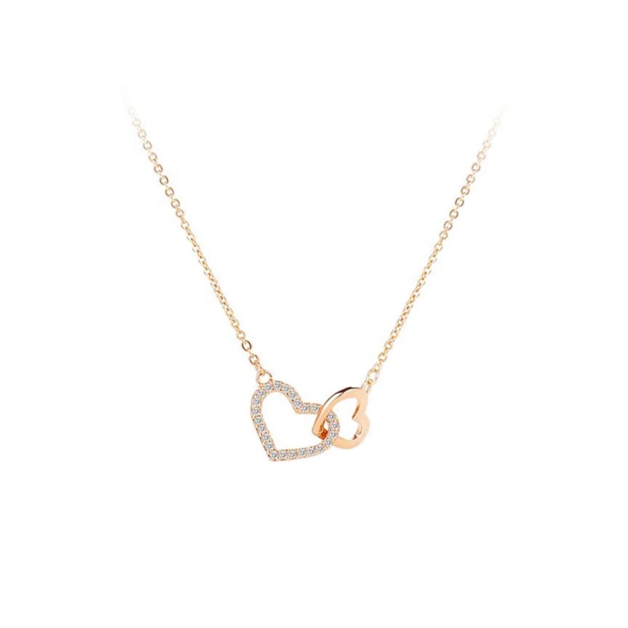 Ari Double Heart Diamond Necklace