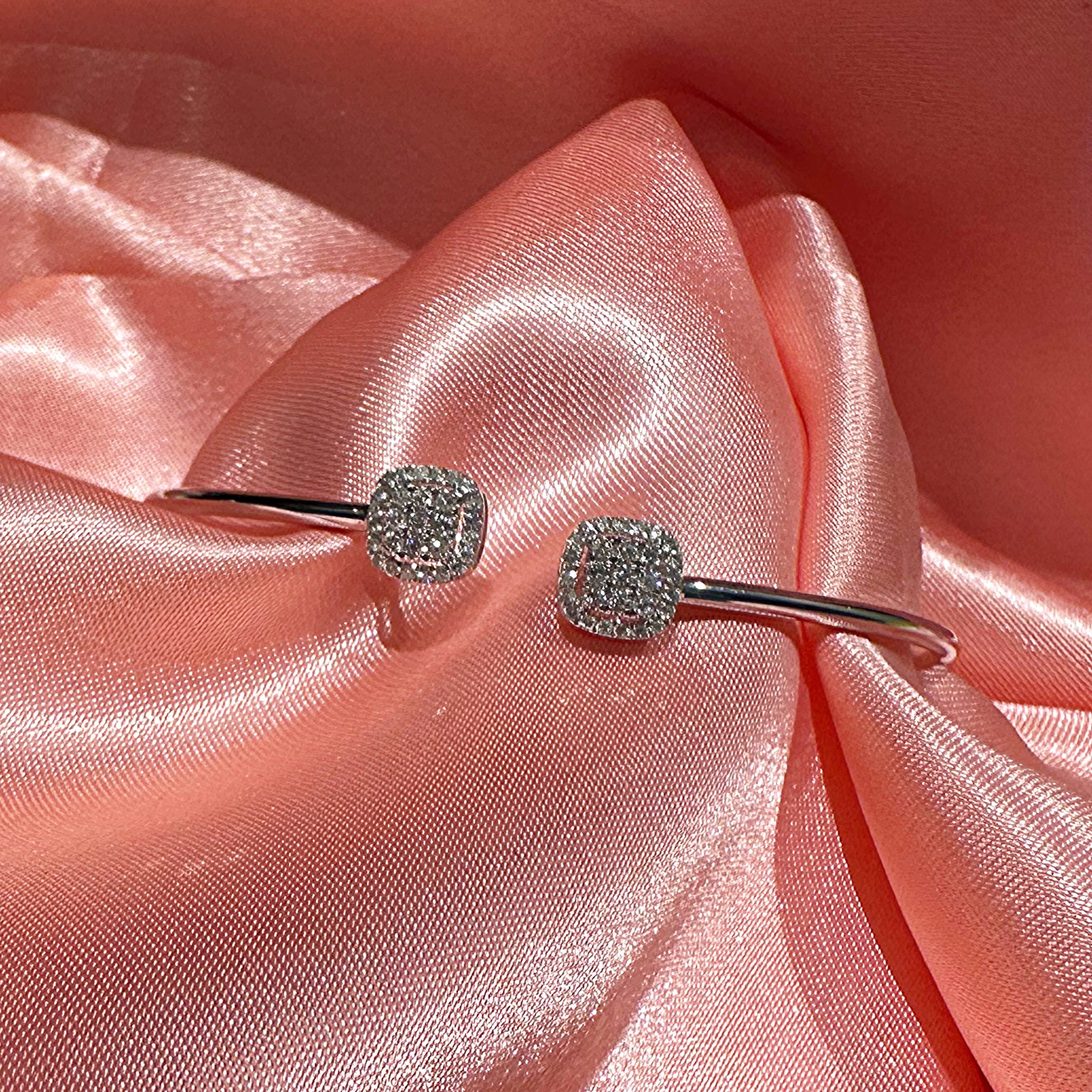 Olivia Diamond Cushion Cuff Bangle - Image 2