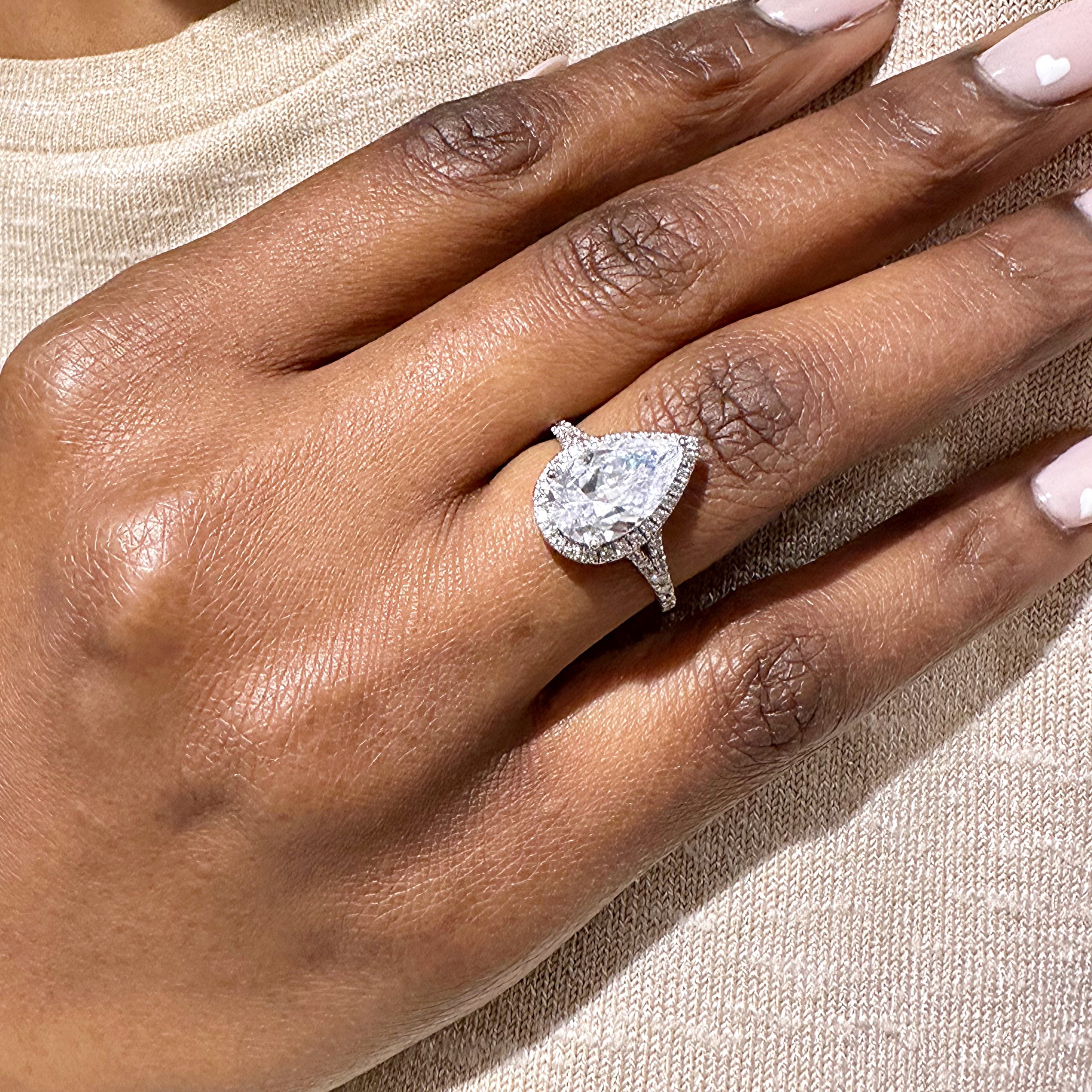 Freya Pear Lab-Diamond Engagement Ring - Image 8