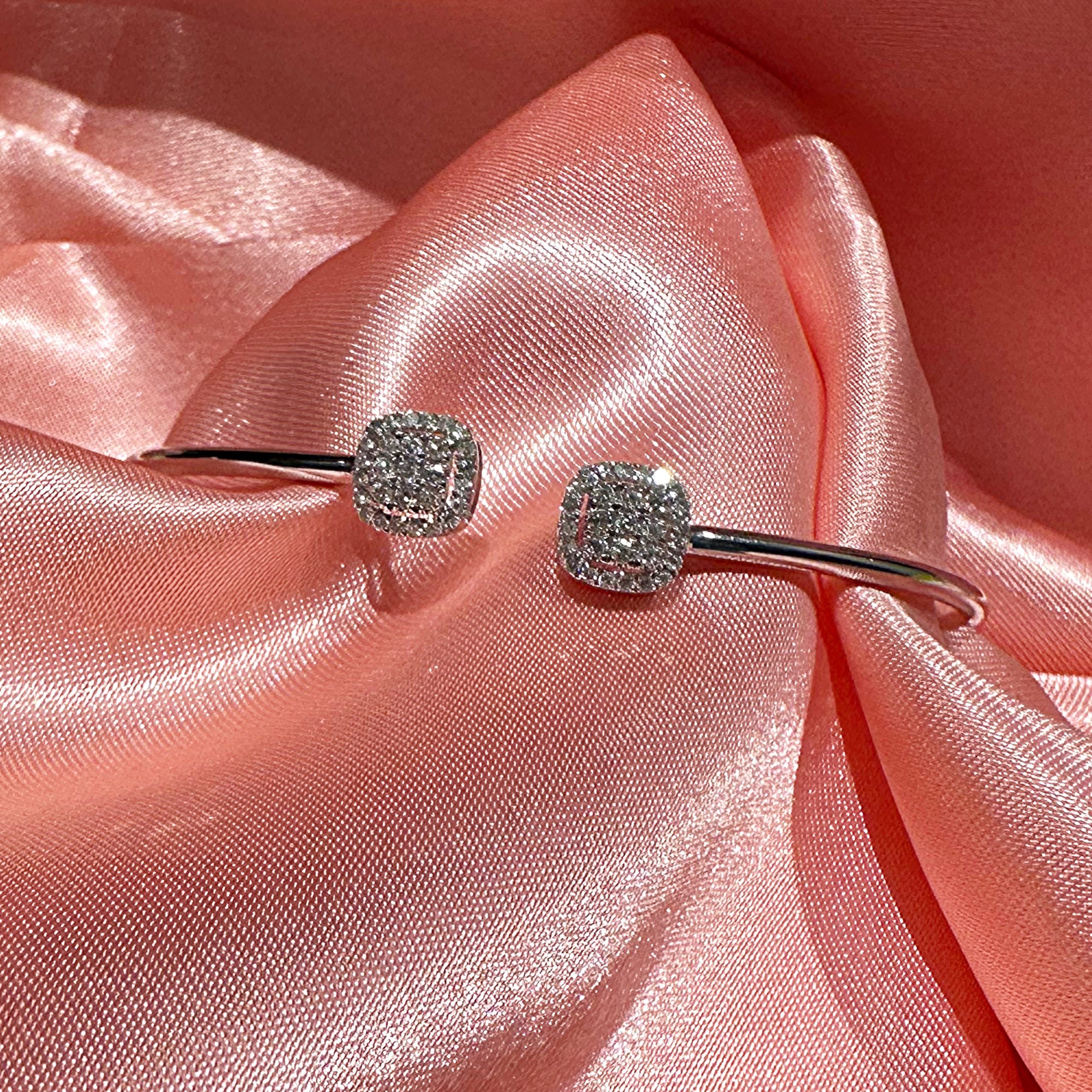 Olivia Diamond Cushion Cuff Bangle - Image 5