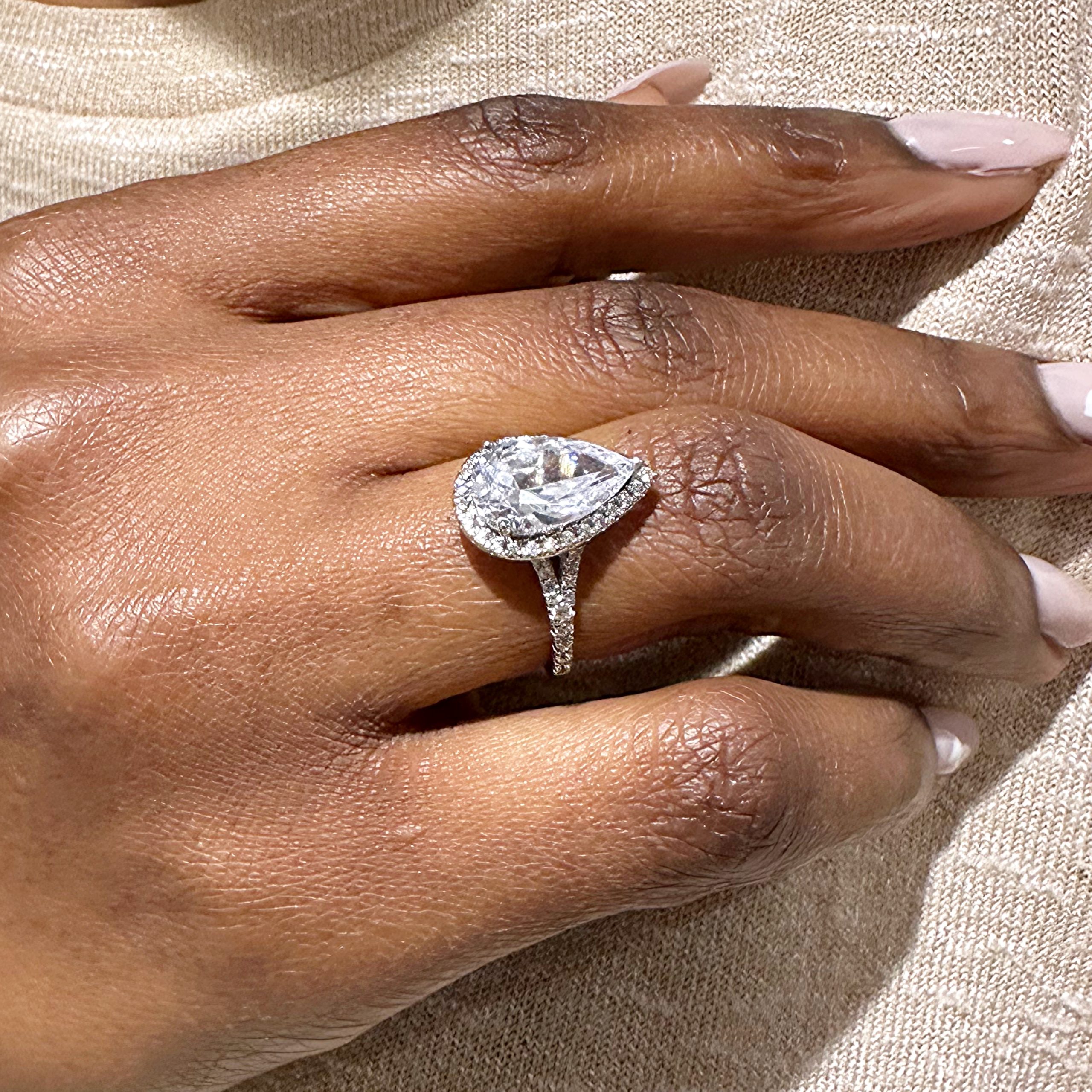 Freya Pear Lab-Diamond Engagement Ring