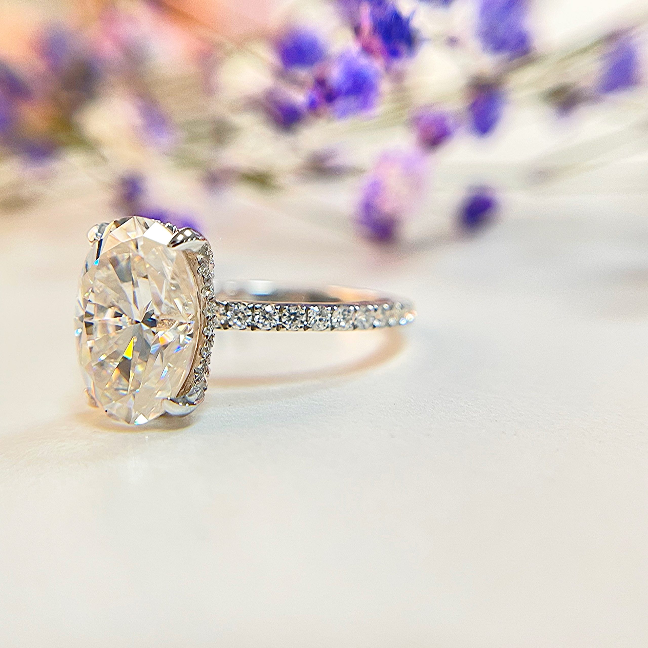 Lily Oval Lab-Diamond Engagement Ring - Image 4