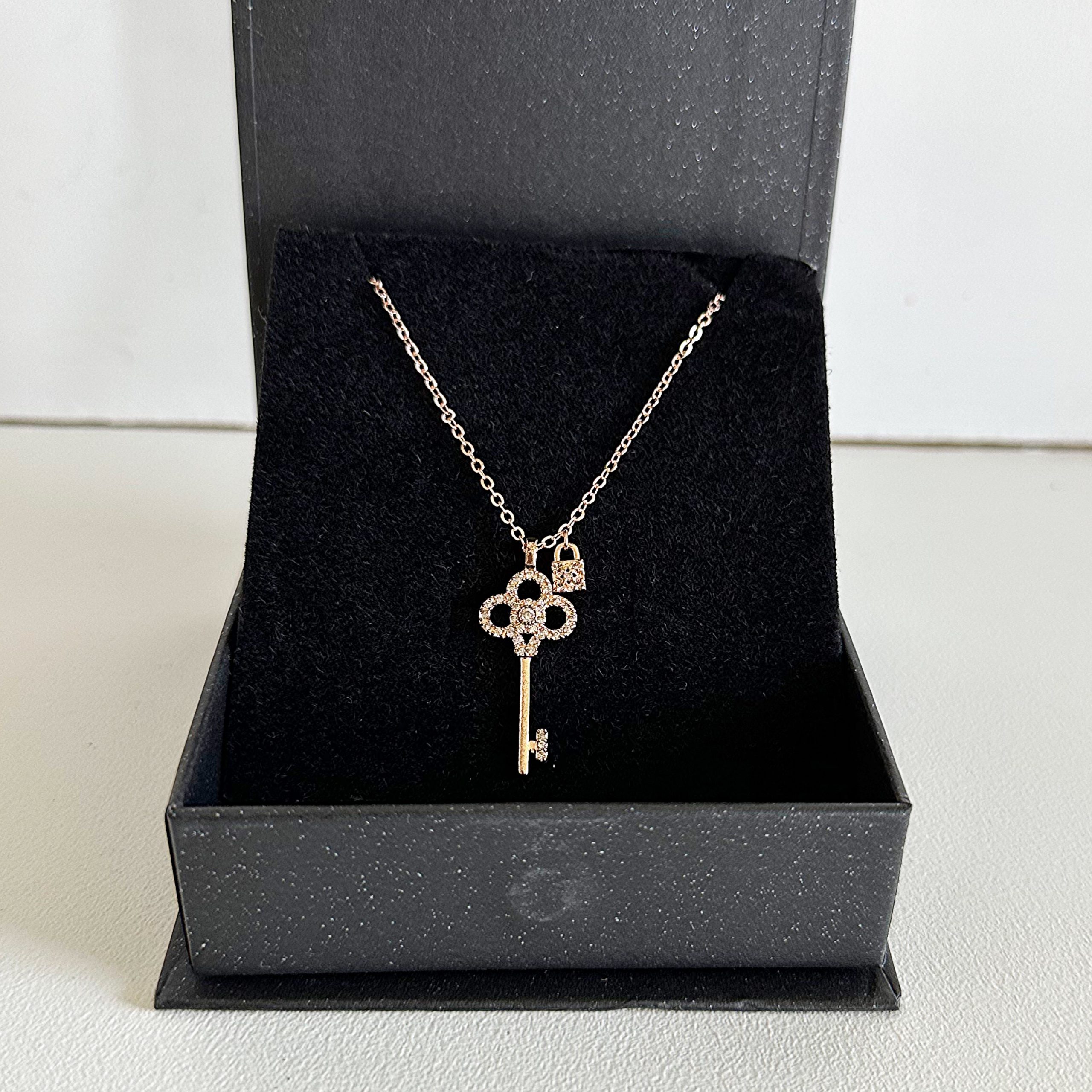 Luna Lock and Key Diamond Necklace - Image 4