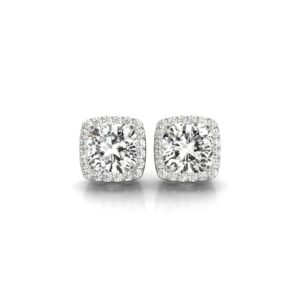 Areta Cushion Lab Diamond Halo Earrings