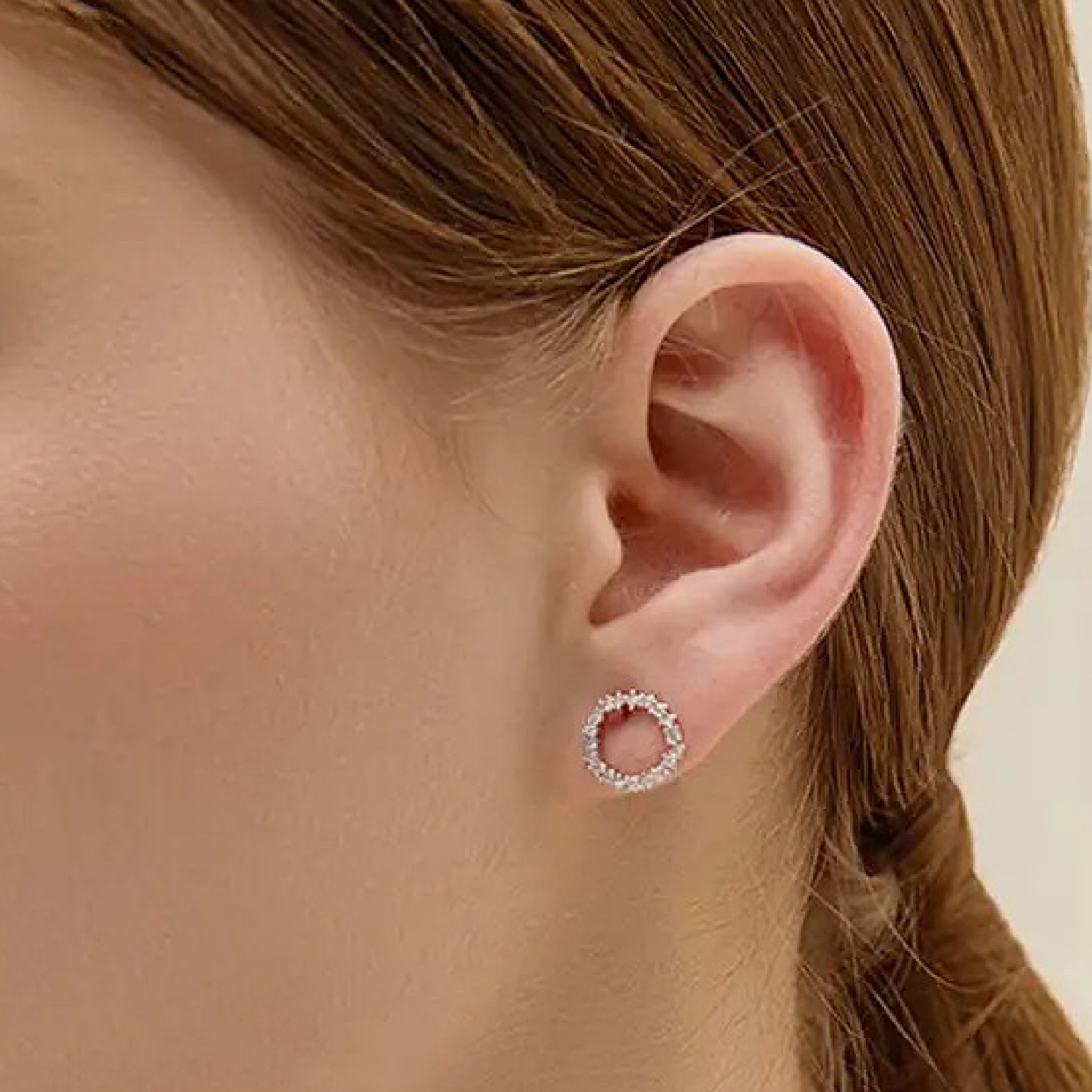 Janette Round Diamond Earrings - Image 2