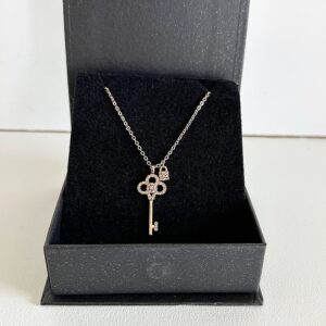 Luna Lock and Key Diamond Necklace