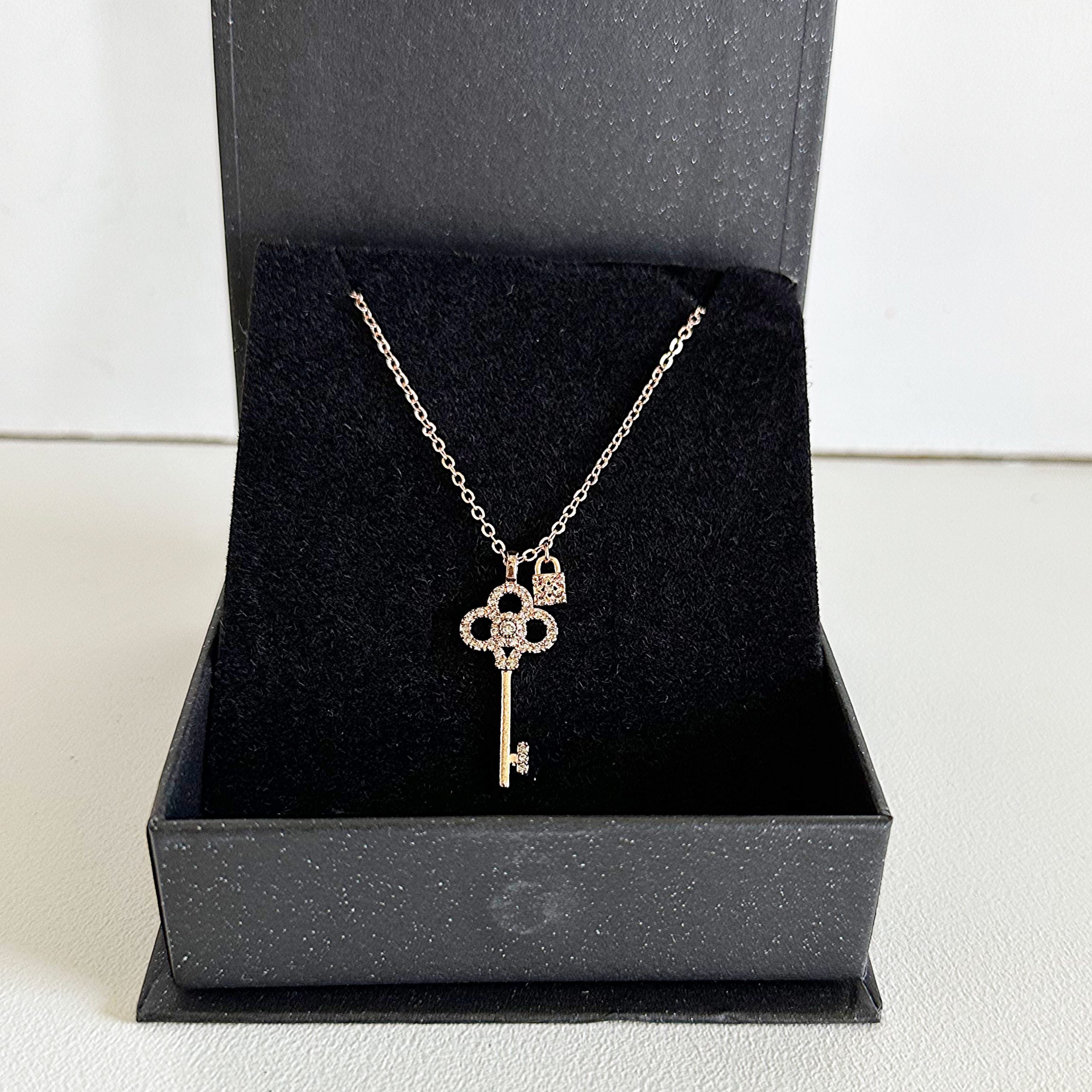 Luna Lock and Key Diamond Necklace