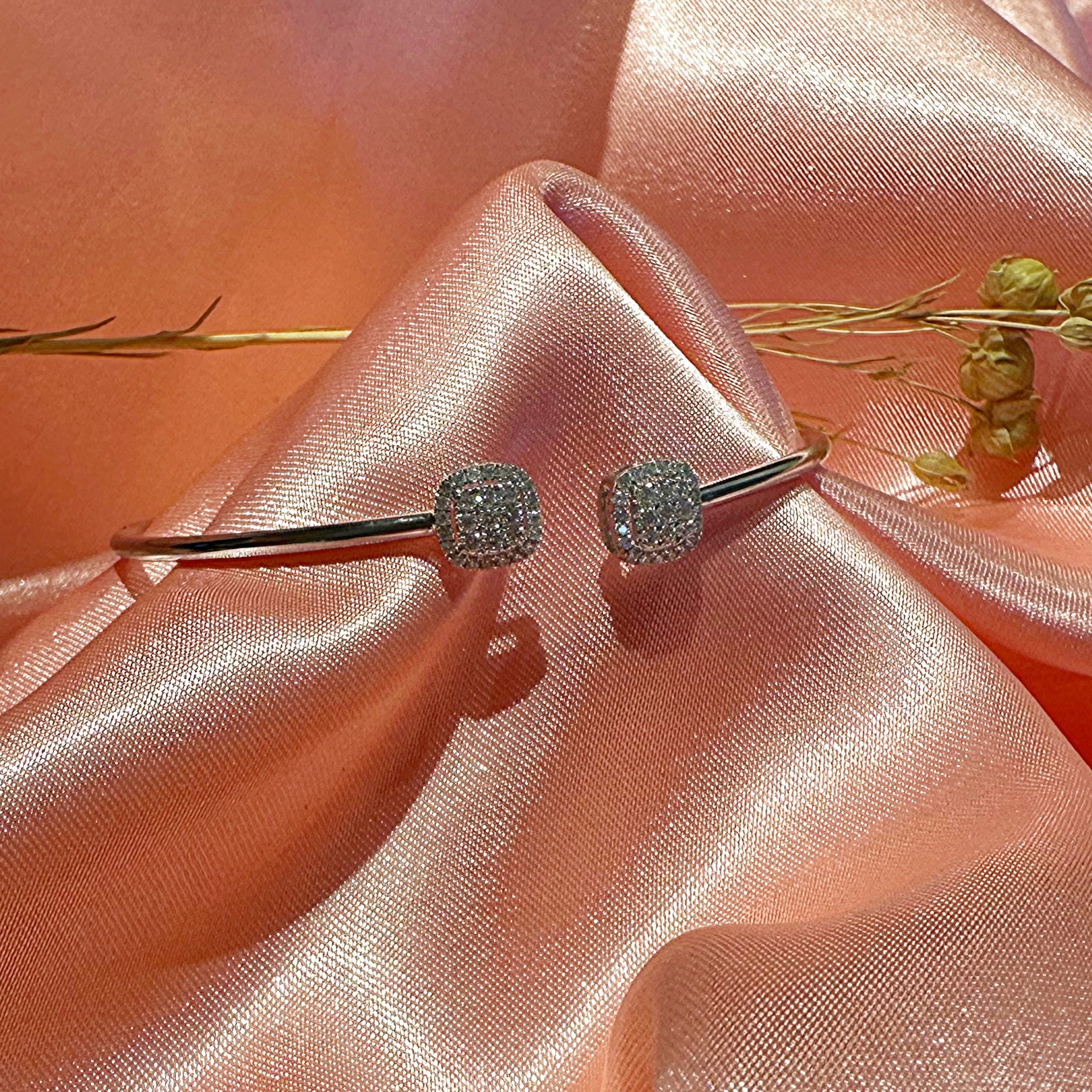 Olivia Diamond Cushion Cuff Bangle - Image 3