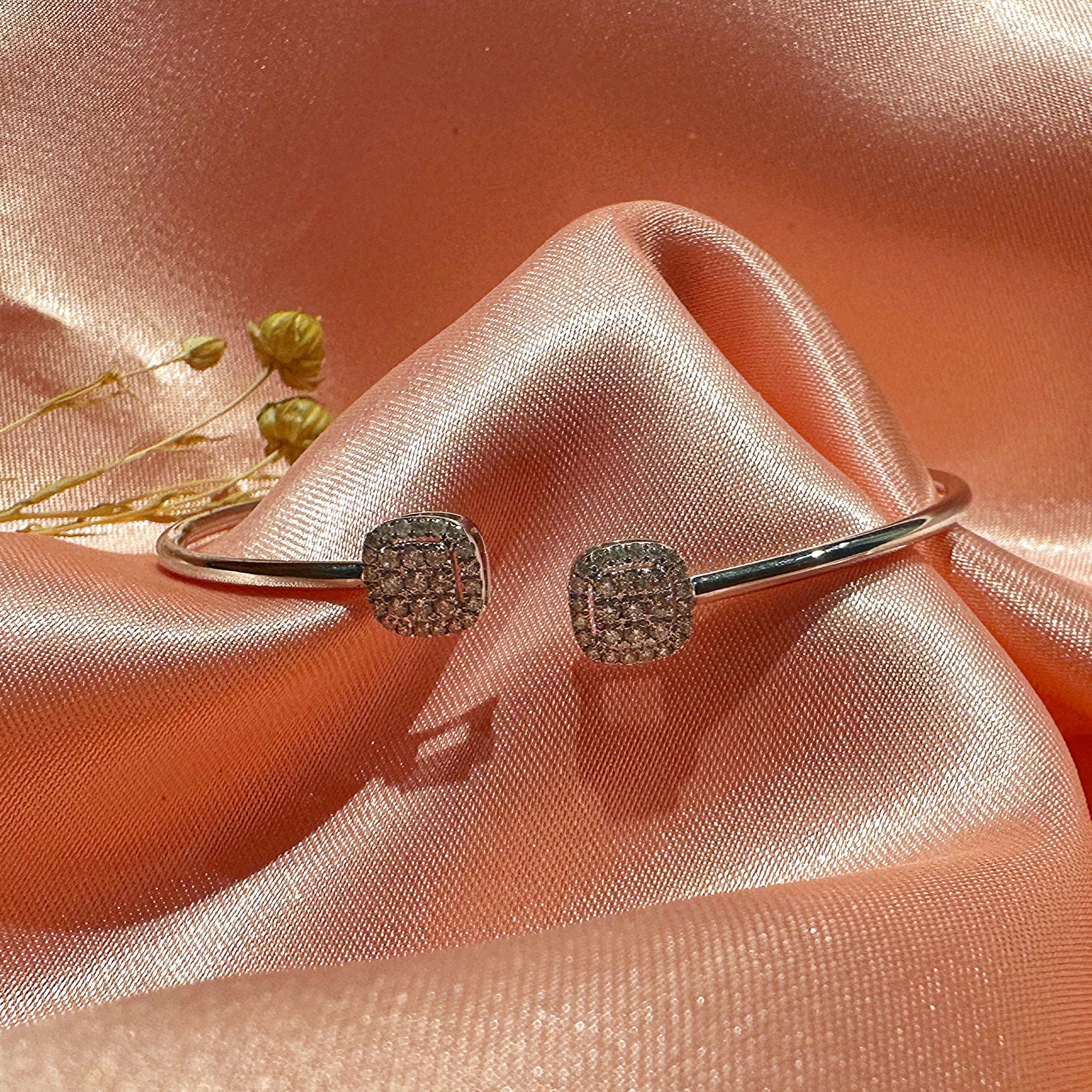 Olivia Diamond Cushion Cuff Bangle - Image 4